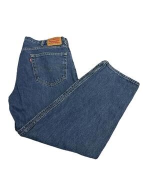 Men’s Vintage Levi Dark Wash Straight Leg Jeans Size 40x30 Made In Mexico